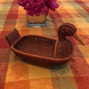Vintage wicker duck basket